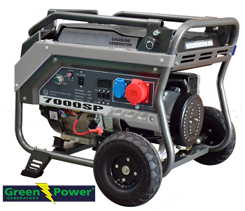 Petrol Generator Greenpower 4-stroke GPS 7000, 7kVA 5.6kW 230/400V manual and automatic start